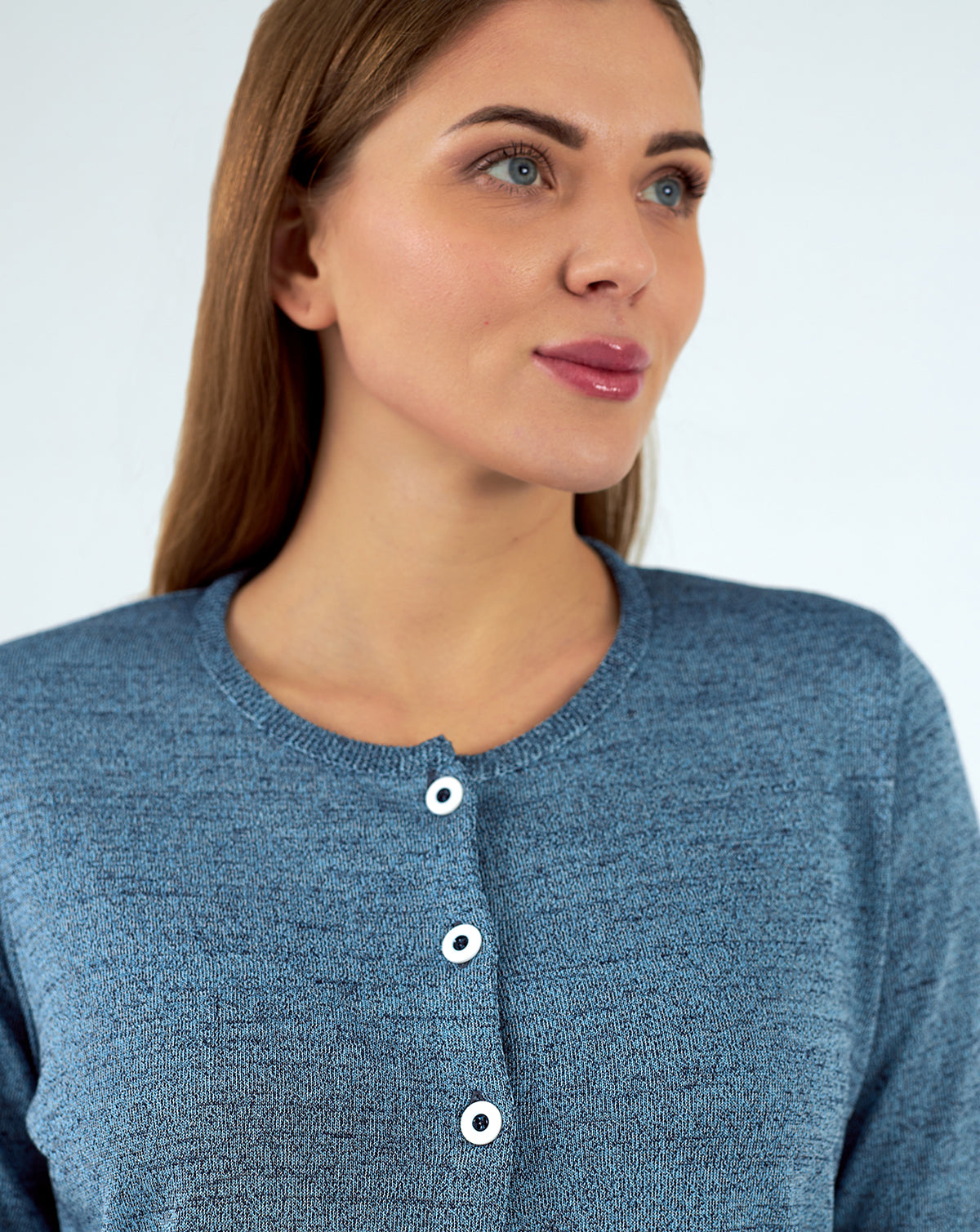 Chaqueta de mujer de punto cuello redondo