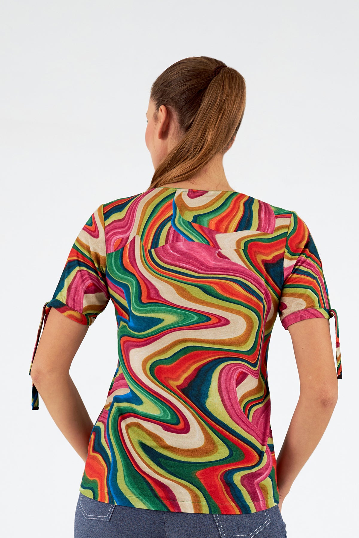 Camiseta de mujer cuello redondo manga corta