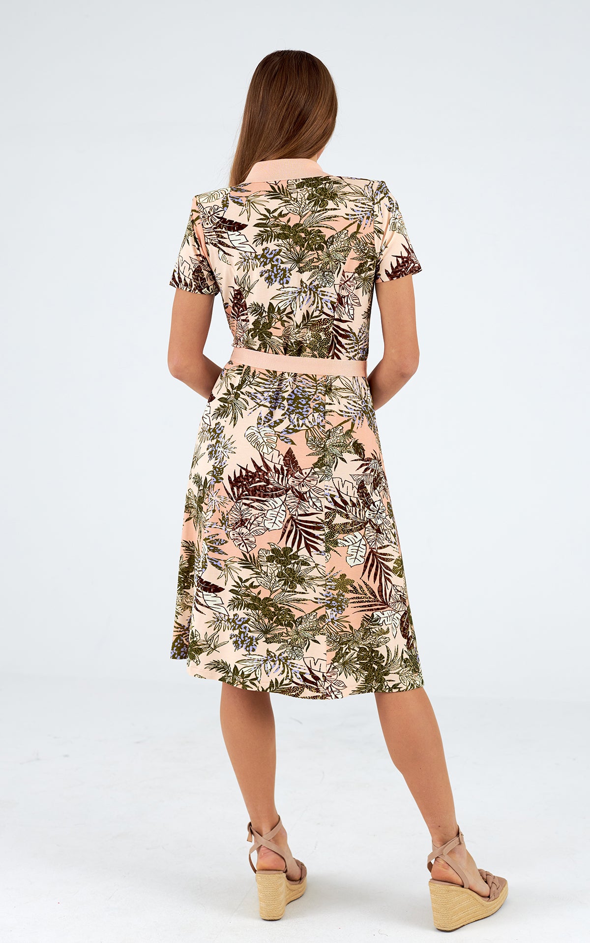 Vestido cuello camisero manga corta