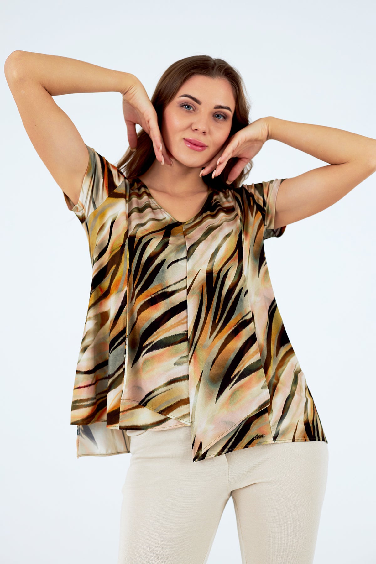 Camiseta de mujer cuello redondo manga corta