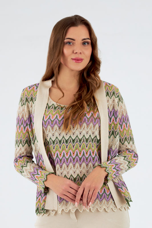 Chaqueta de mujer de punto abierta