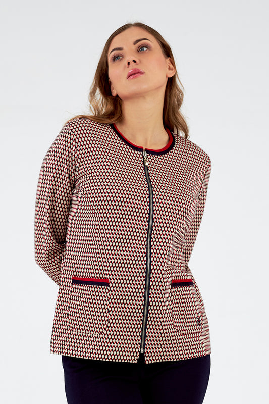 Chaqueta de mujer de punto cuello redondo