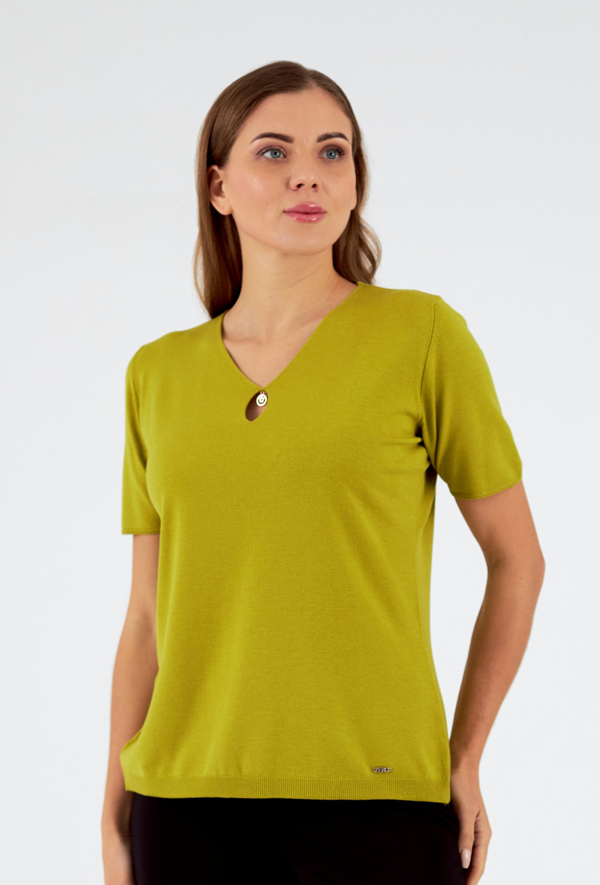 Jersey de mujer cuello redondo manga corta