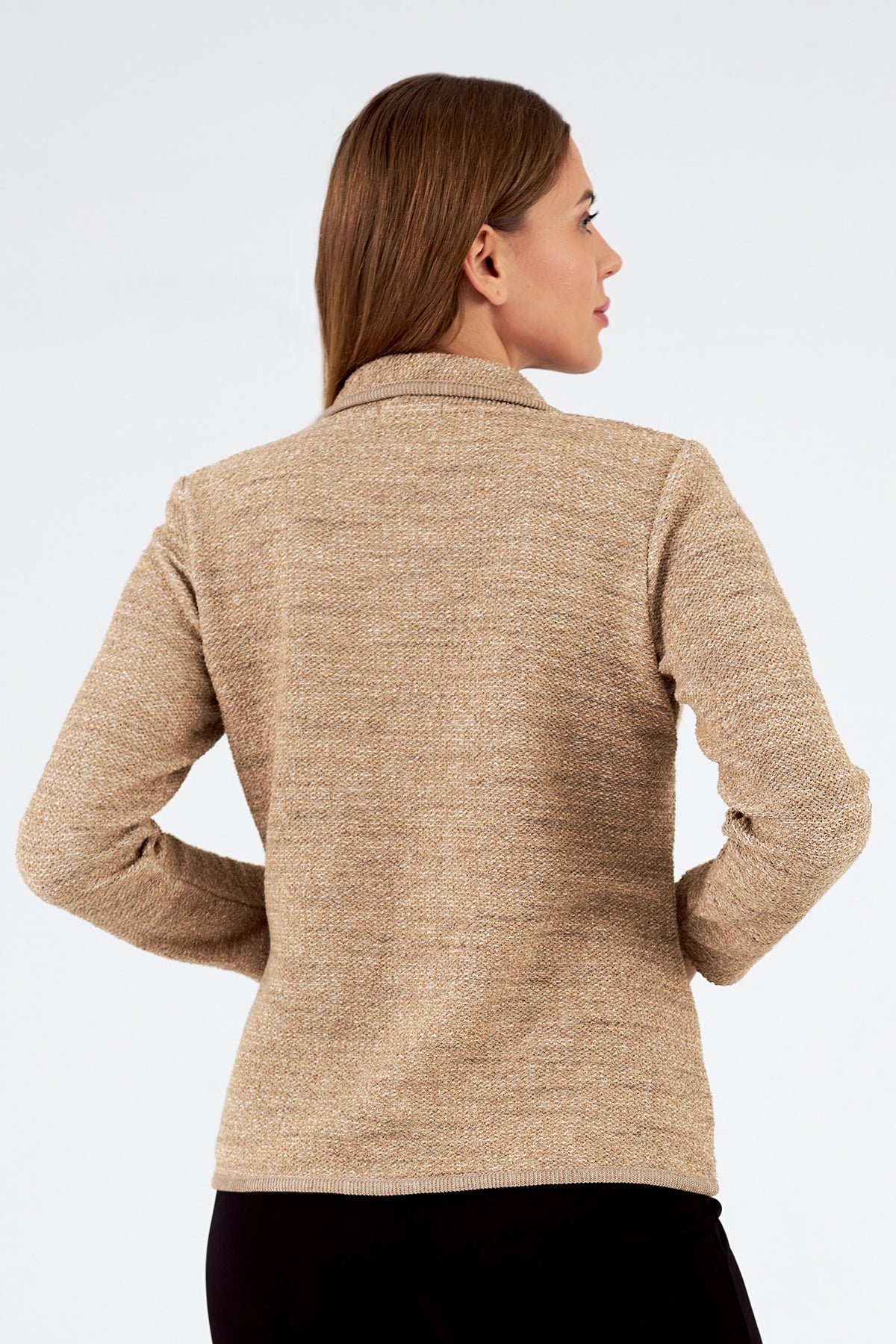 Chaqueta de mujer de punto con cuello solapa