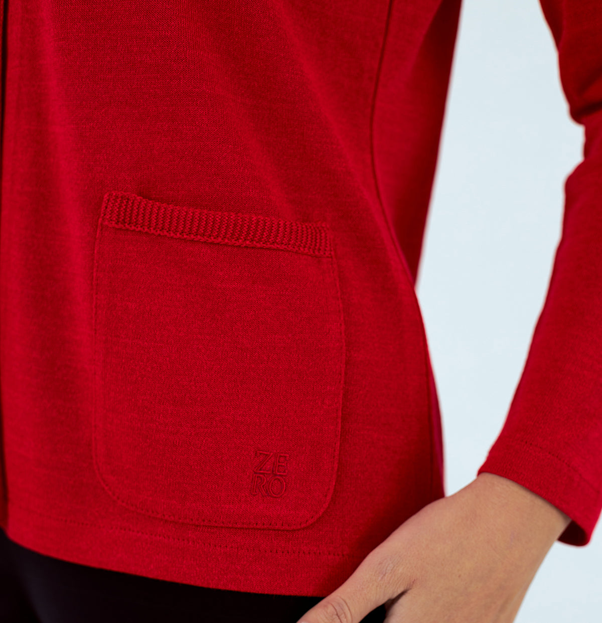 Chaqueta de mujer de punto cuello redondo