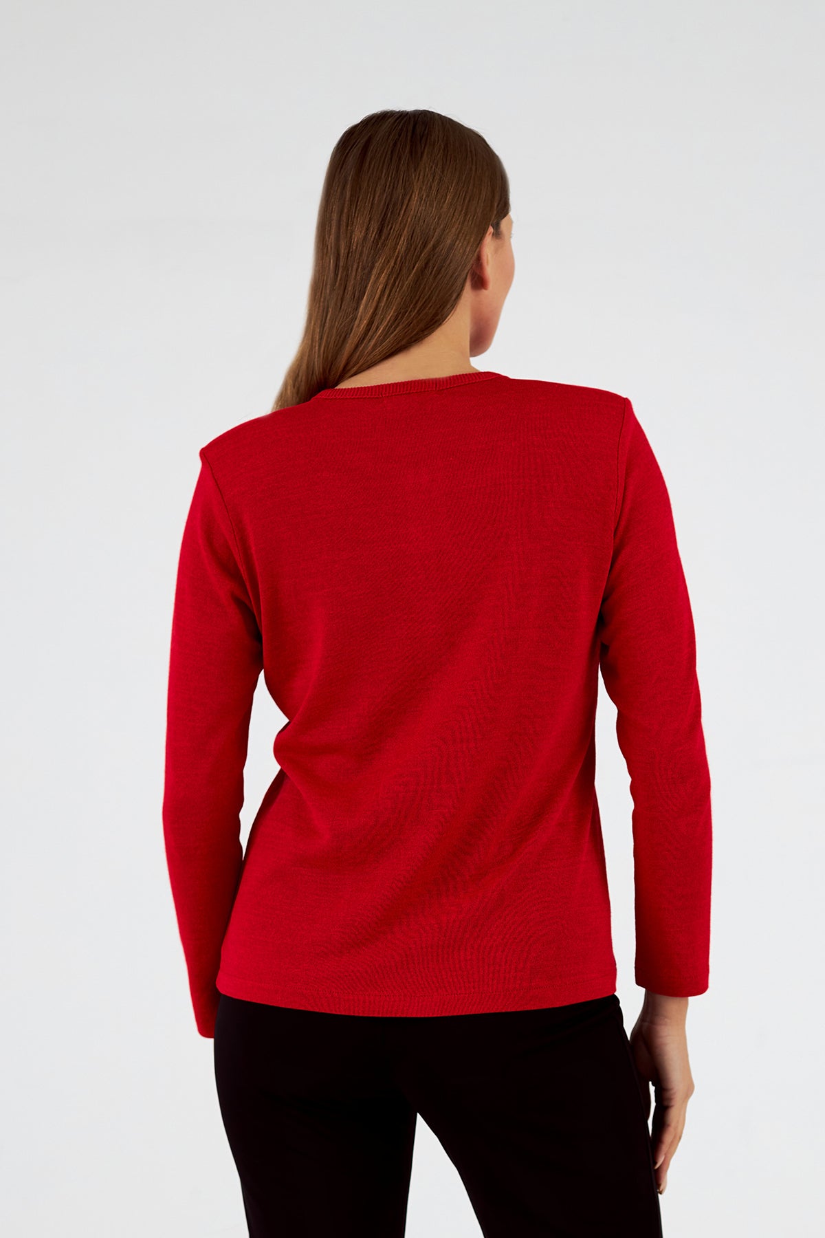 Chaqueta de mujer de punto cuello redondo