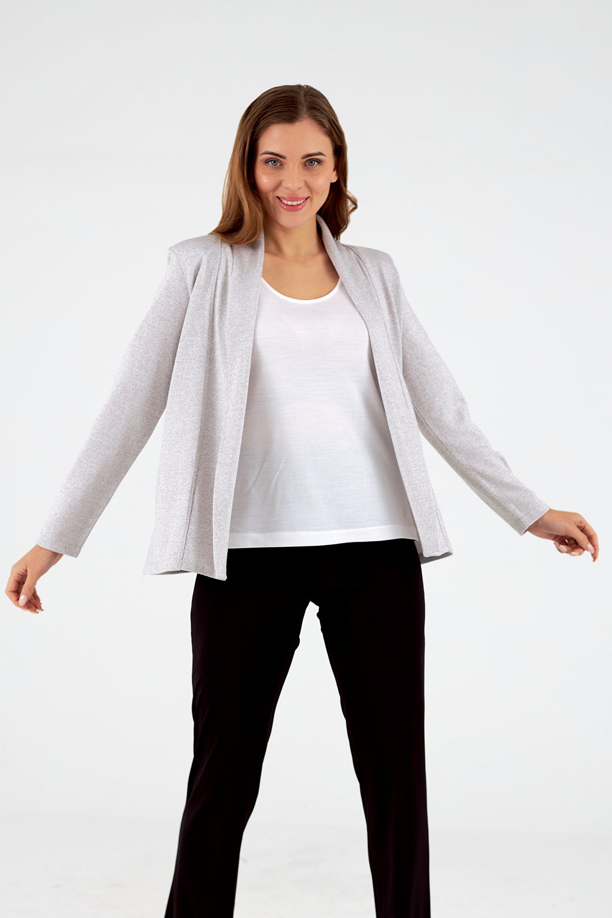 Chaqueta de mujer de punto abierta