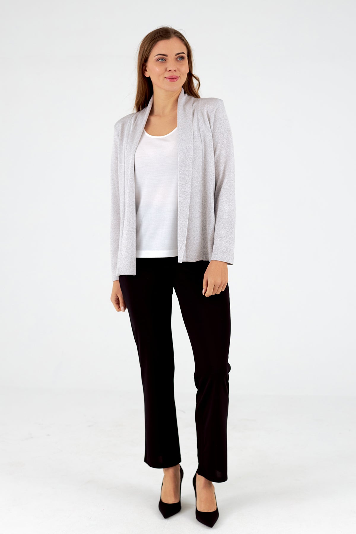 Chaqueta de mujer de punto abierta