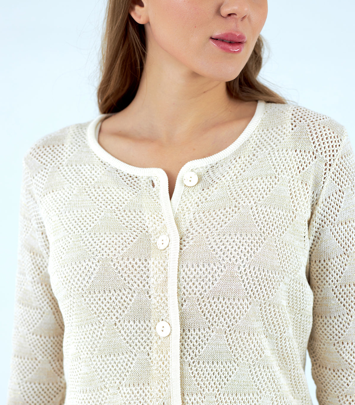 Chaqueta de mujer de punto cuello redondo