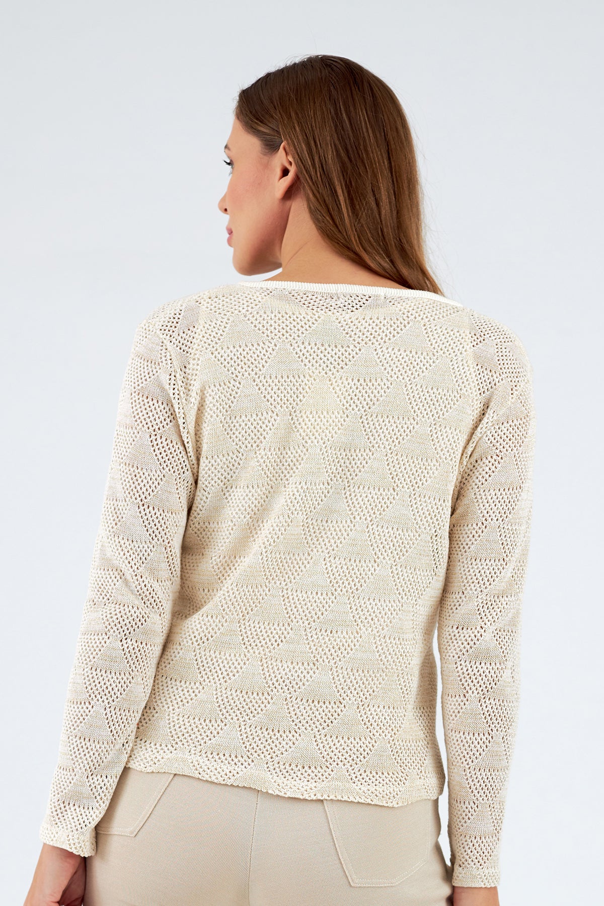Chaqueta de mujer de punto cuello redondo
