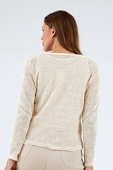 Chaqueta de mujer de punto cuello redondo
