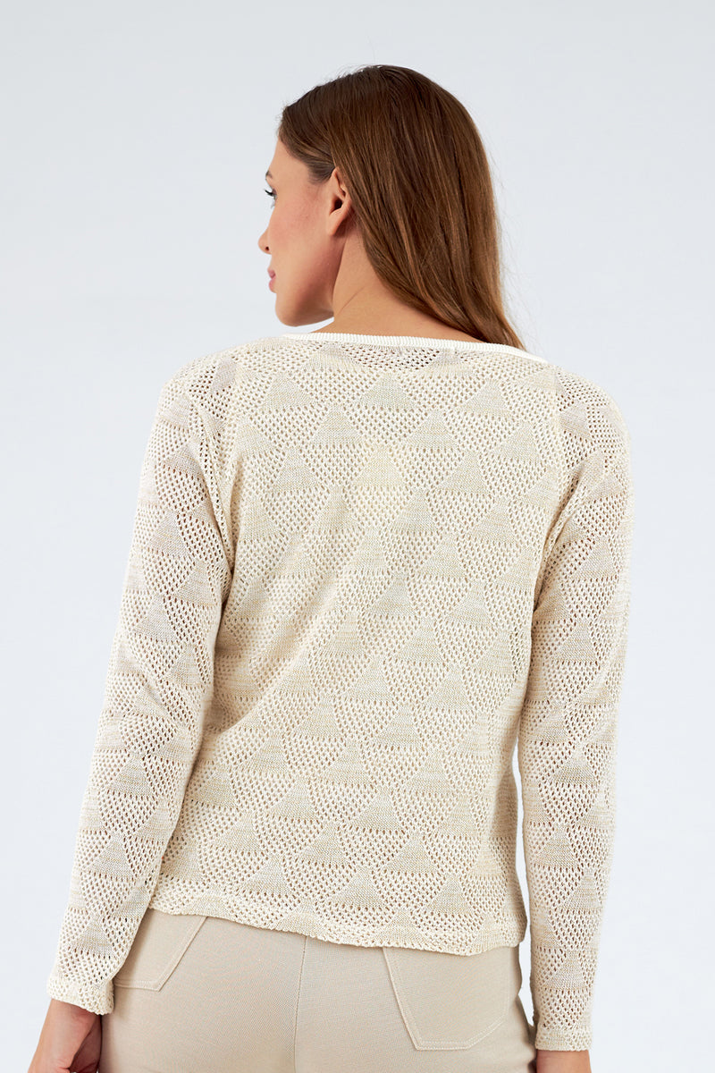 Chaqueta de mujer de punto cuello redondo