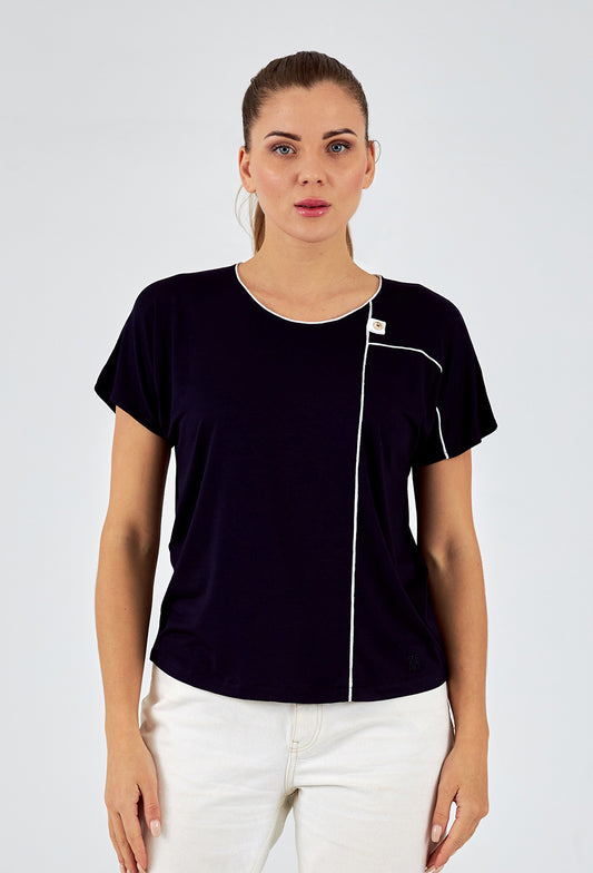 Camiseta de mujer cuello redondo manga corta