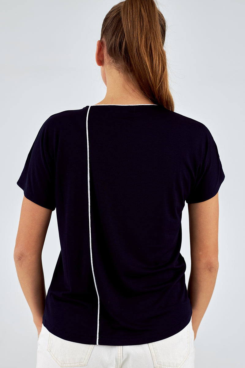 Camiseta de mujer cuello redondo manga corta