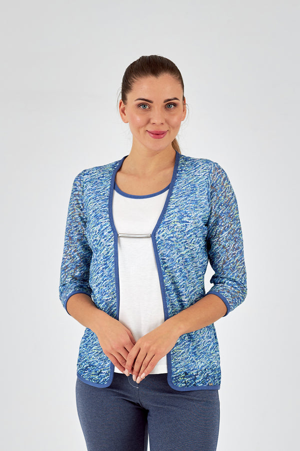 Conjunto simulado de mujer cuello redondo manga 3/4