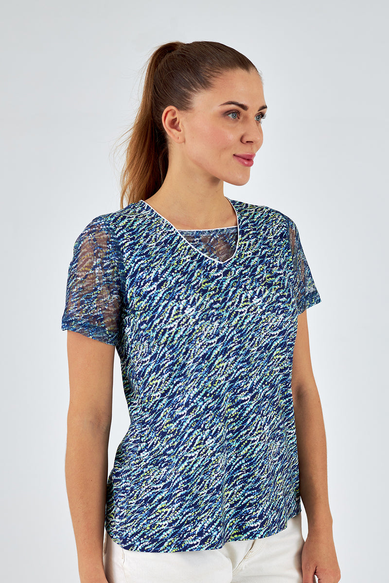Camiseta de mujer cuello cuadrado manga corta