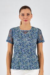 Camiseta de mujer cuello cuadrado manga corta