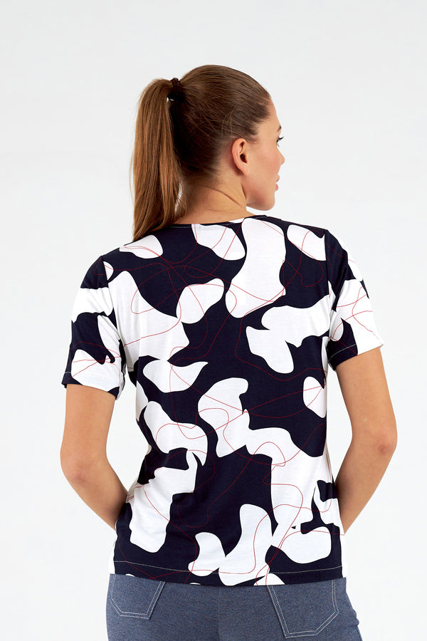 Camiseta de mujer cuello redondo manga corta