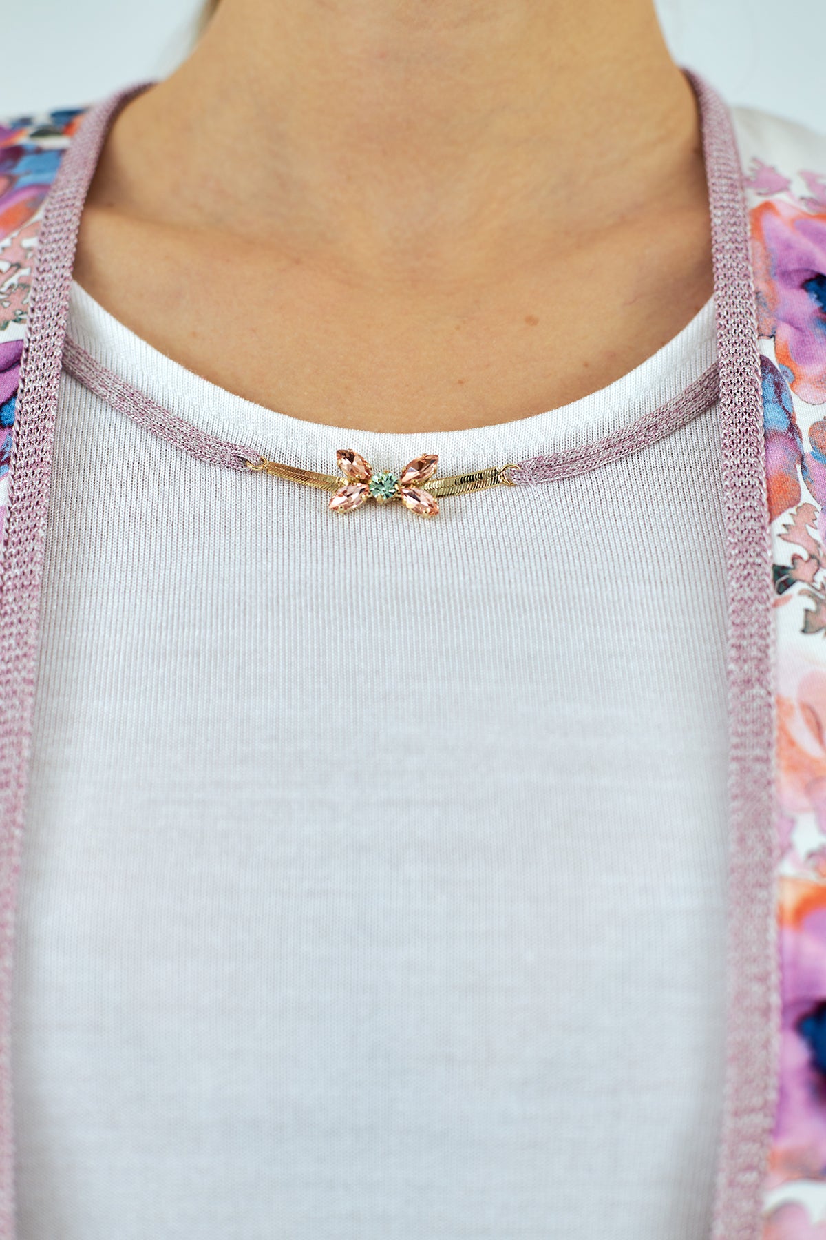 Conjunto simulado de mujer cuello redondo manga corta