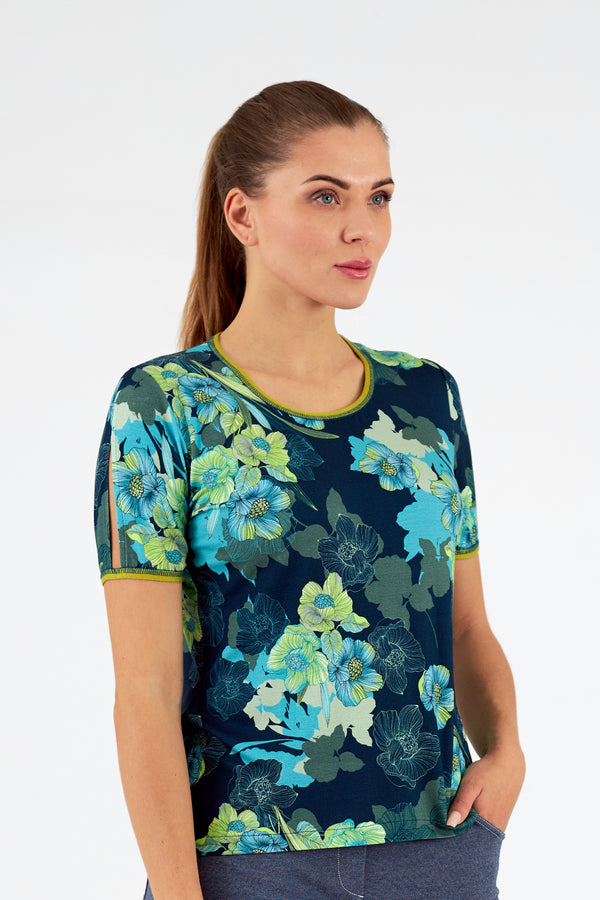Camiseta de mujer cuello redondo manga corta