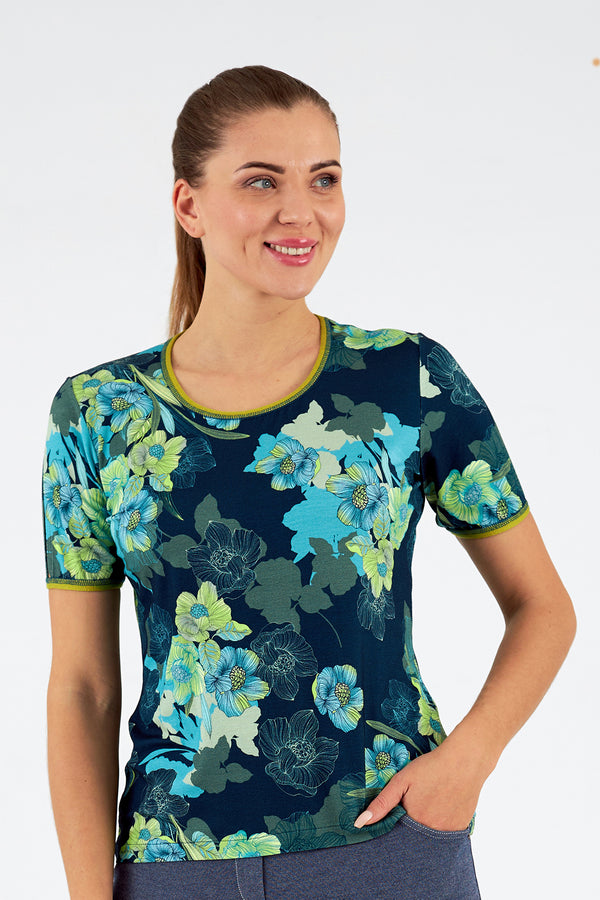 Camiseta de mujer cuello redondo manga corta
