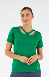 Jersey de mujer cuello redondo manga corta