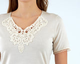 Jersey de mujer cuello pico manga corta