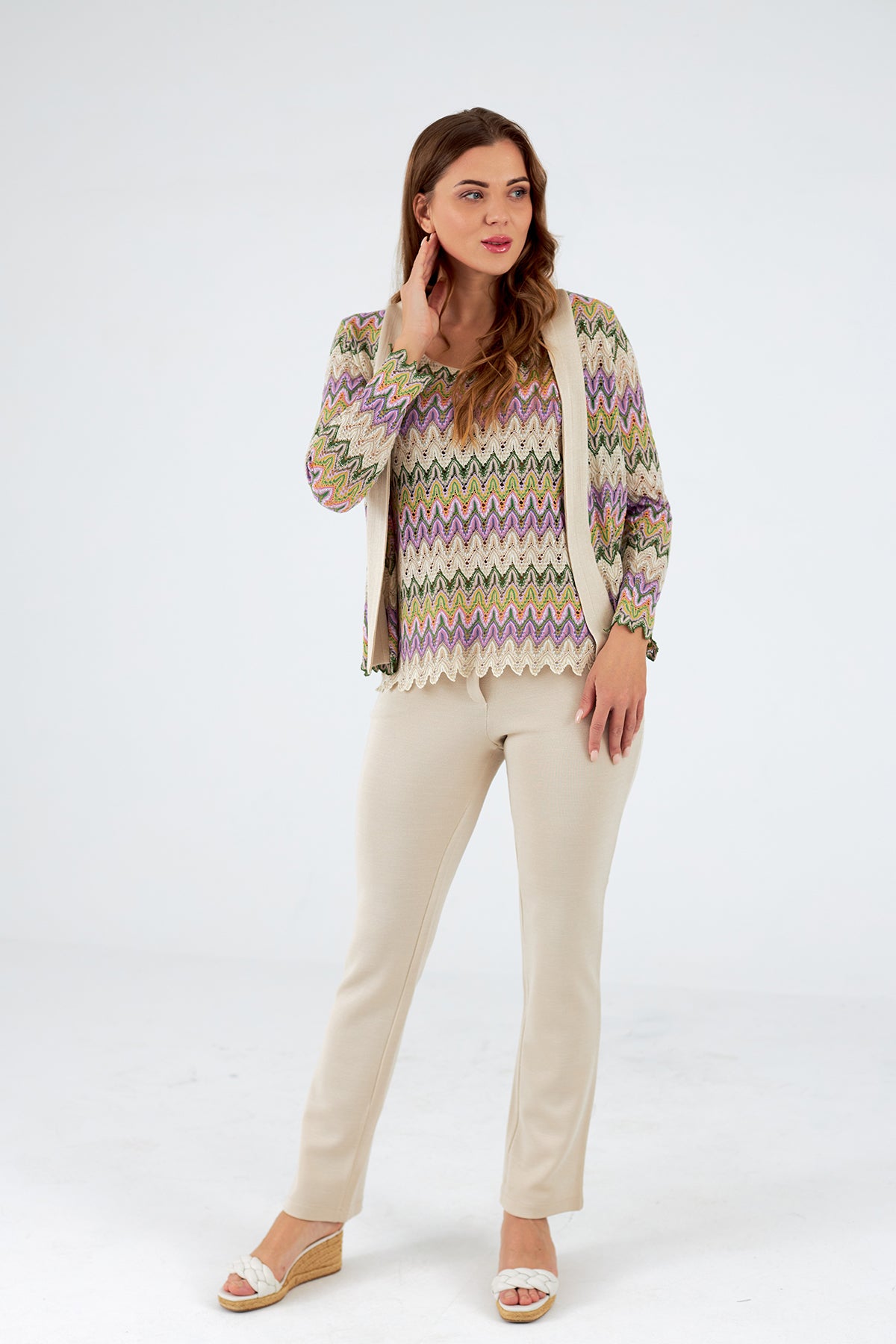 Chaqueta de mujer de punto abierta