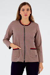Chaqueta de mujer de punto cuello redondo