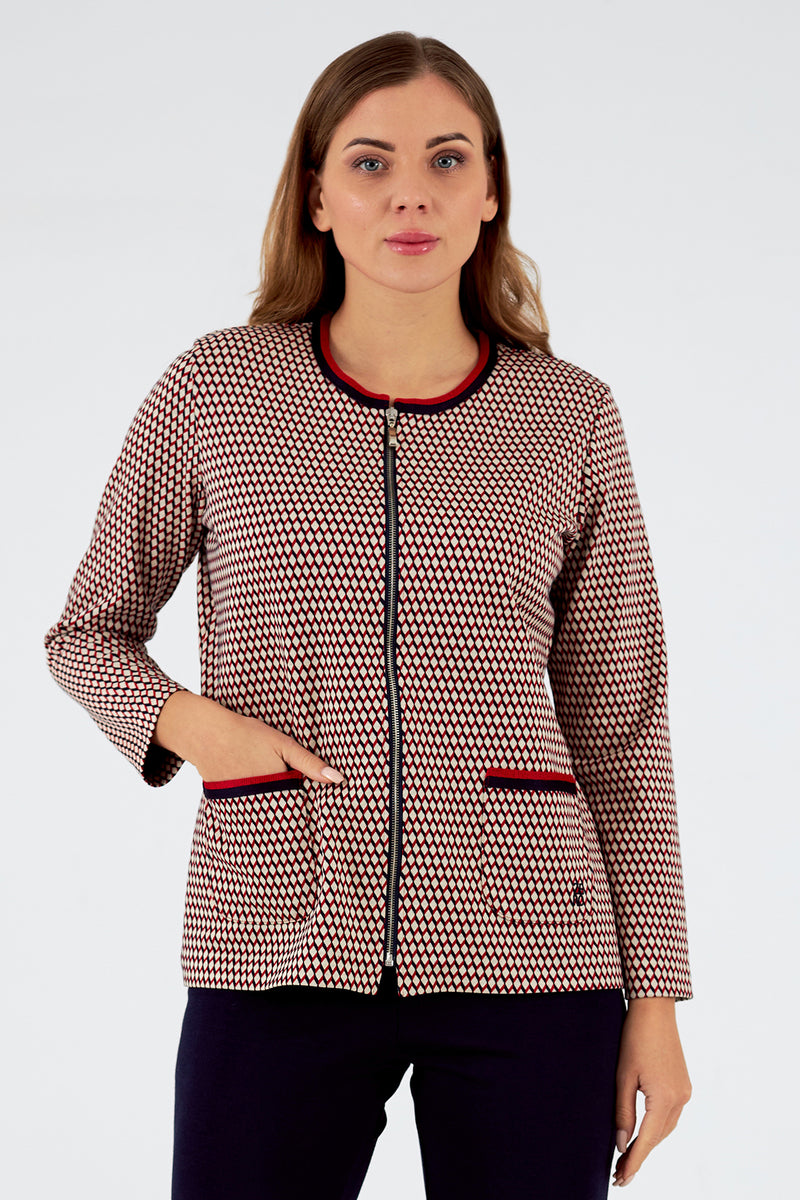 Chaqueta de mujer de punto cuello redondo