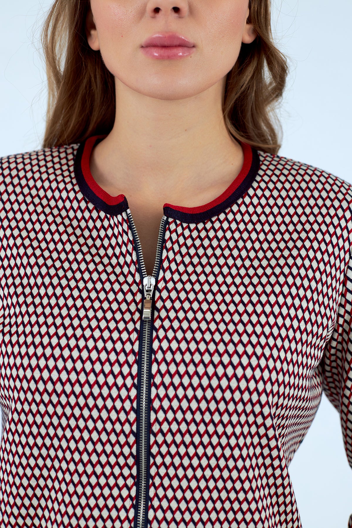 Chaqueta de mujer de punto cuello redondo