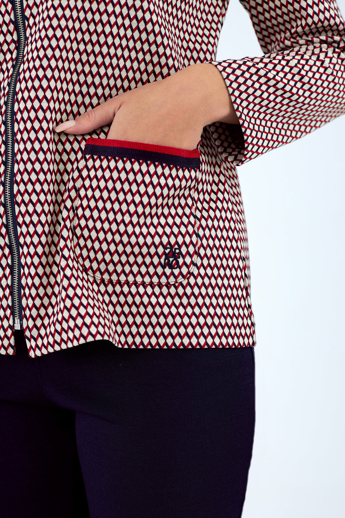 Chaqueta de mujer de punto cuello redondo