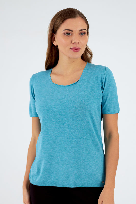 Jersey de mujer cuello redondo manga corta