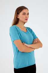 Jersey de mujer cuello redondo manga corta