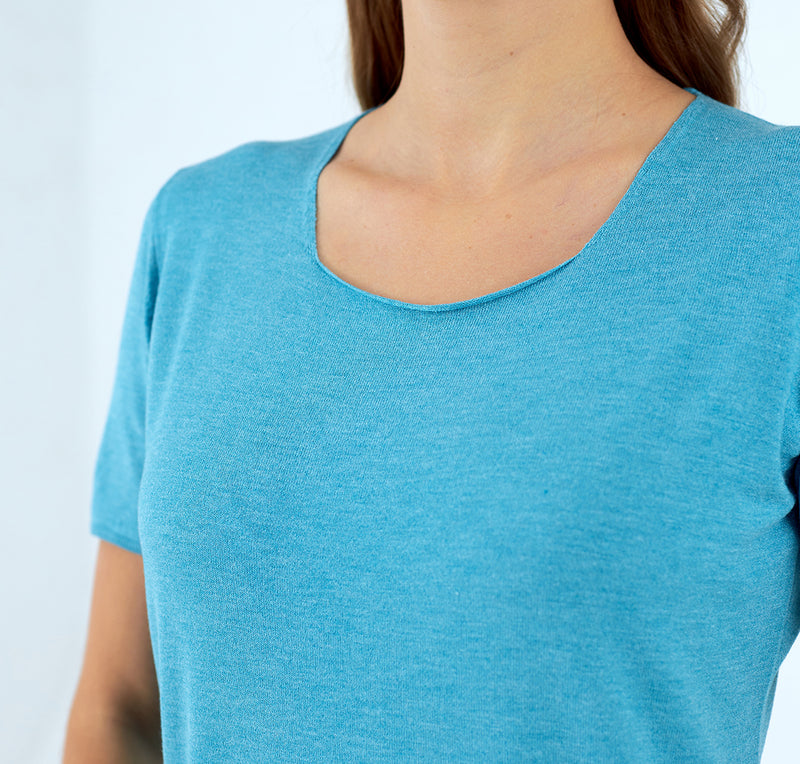 Jersey de mujer cuello redondo manga corta