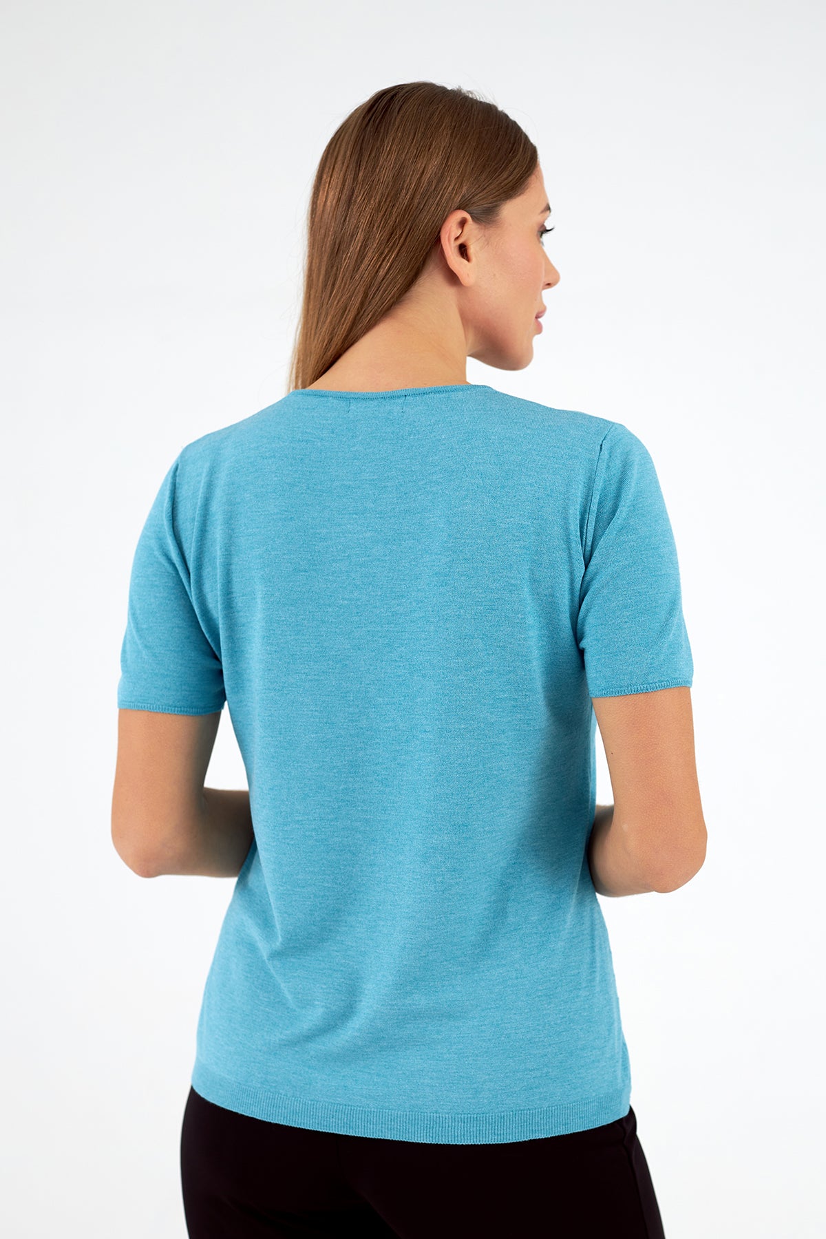Jersey de mujer cuello redondo manga corta