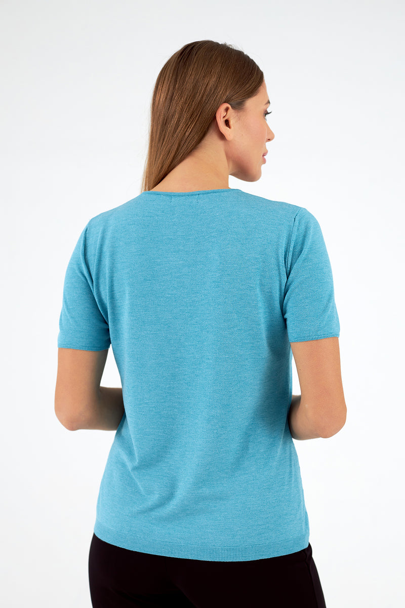 Jersey de mujer cuello redondo manga corta