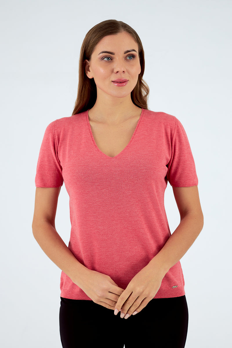 Jersey de mujer cuello redondo manga corta
