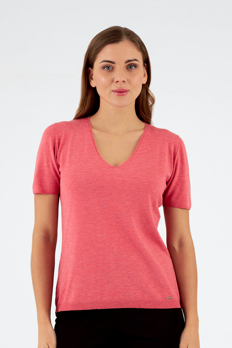 Jersey de mujer cuello redondo manga corta