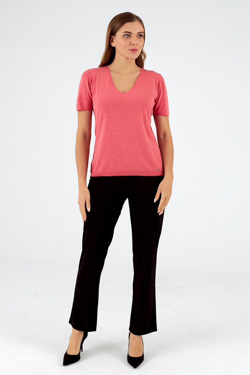 Jersey de mujer cuello redondo manga corta