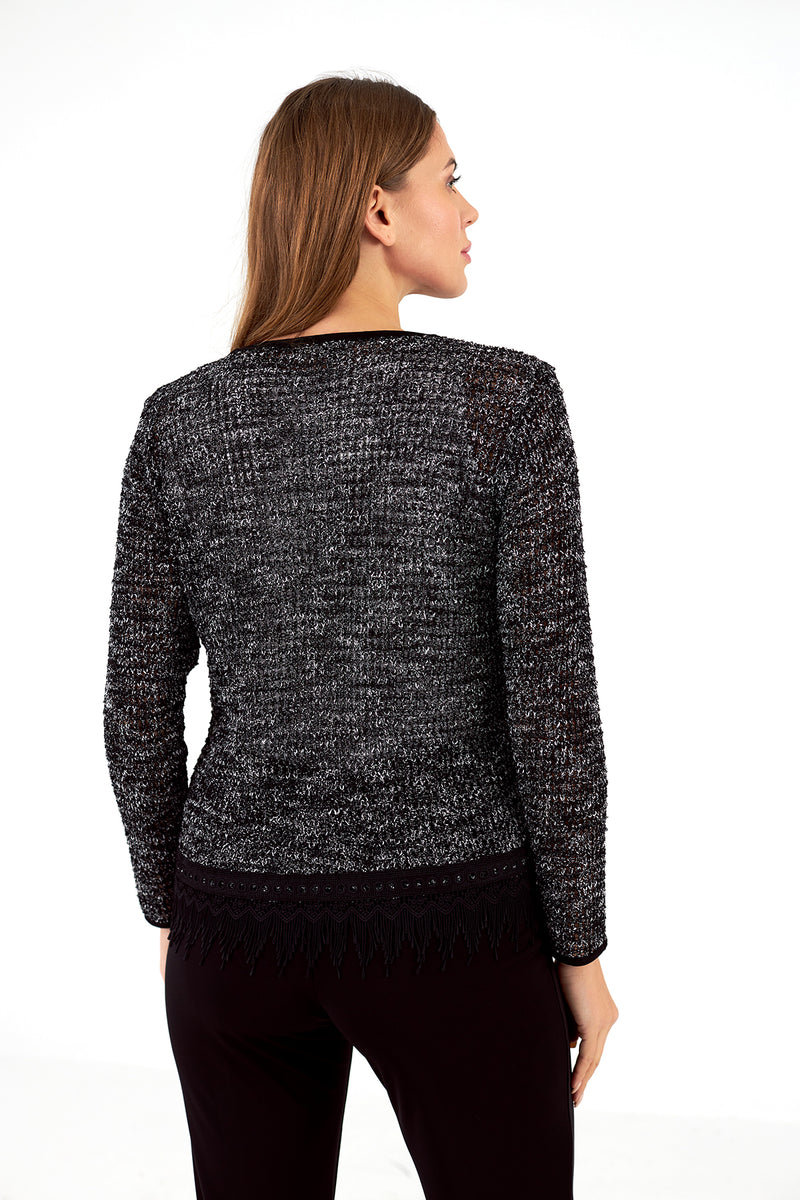 Chaqueta de mujer de punto cuello redondo