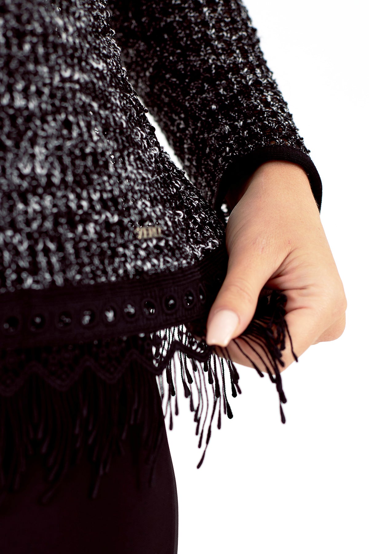 Chaqueta de mujer de punto cuello redondo