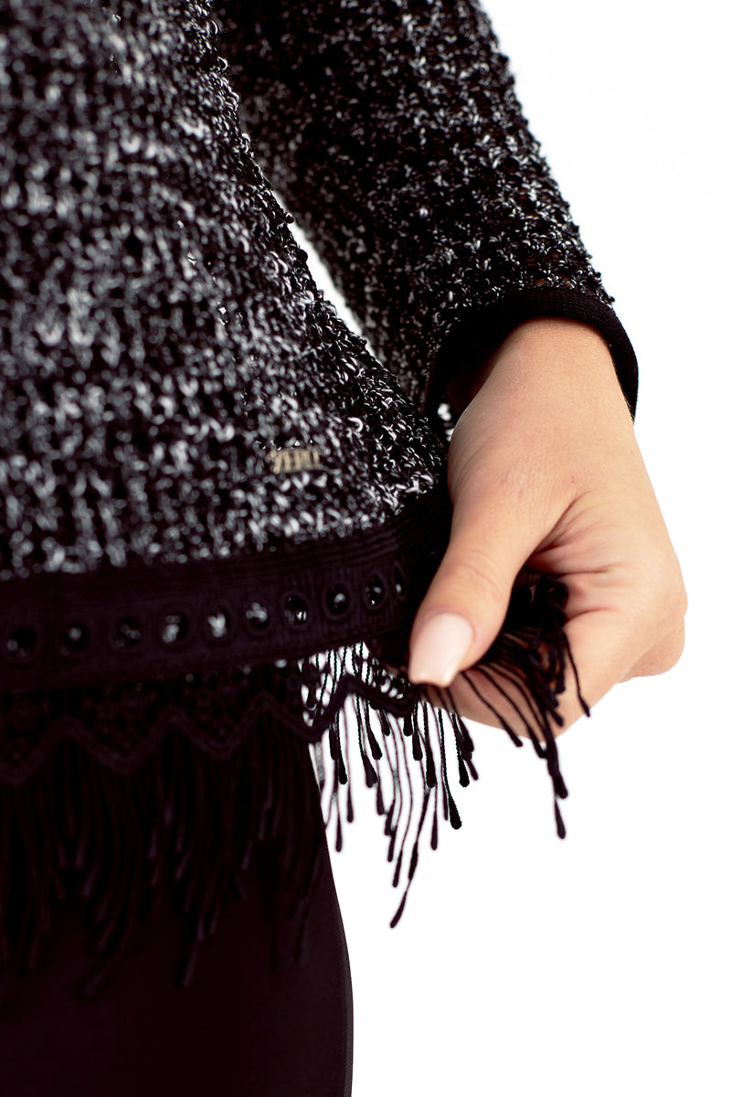 Chaqueta de mujer de punto cuello redondo