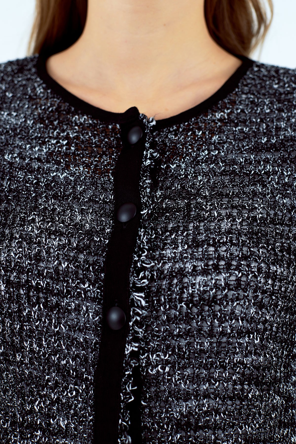 Chaqueta de mujer de punto cuello redondo