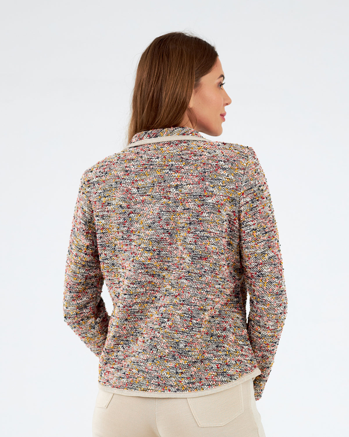 Chaqueta de mujer de punto con cuello solapa 