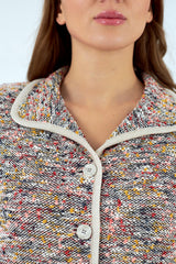 Chaqueta de mujer de punto con cuello solapa 