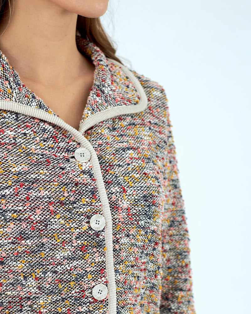 Chaqueta de mujer de punto con cuello solapa 