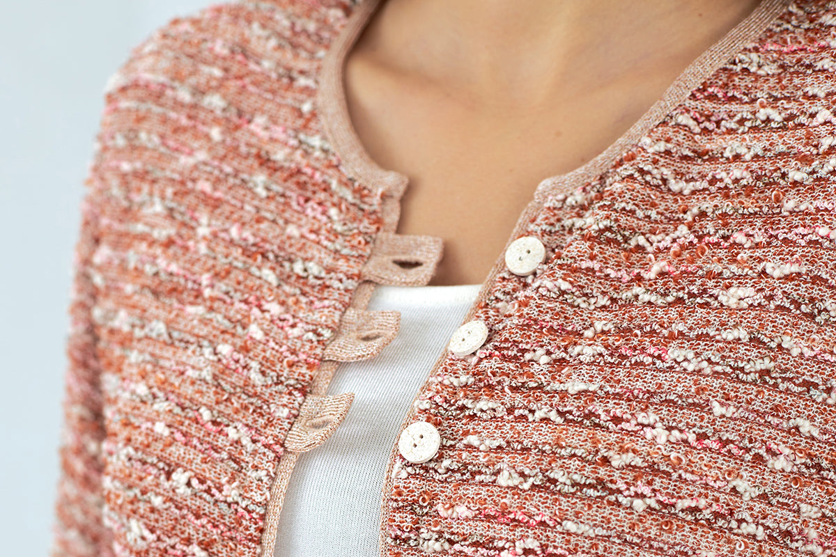 Chaqueta de mujer de punto cuello redondo