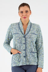Chaqueta de mujer de punto con cuello solapa 